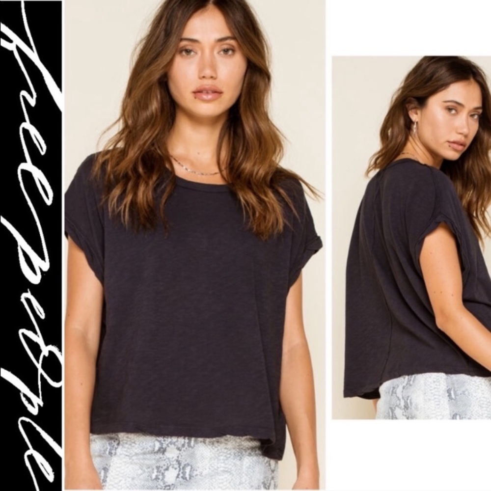 Free People You Rock Tee Washed Black| Size Large: New With Tags. - Picture 3 of 13